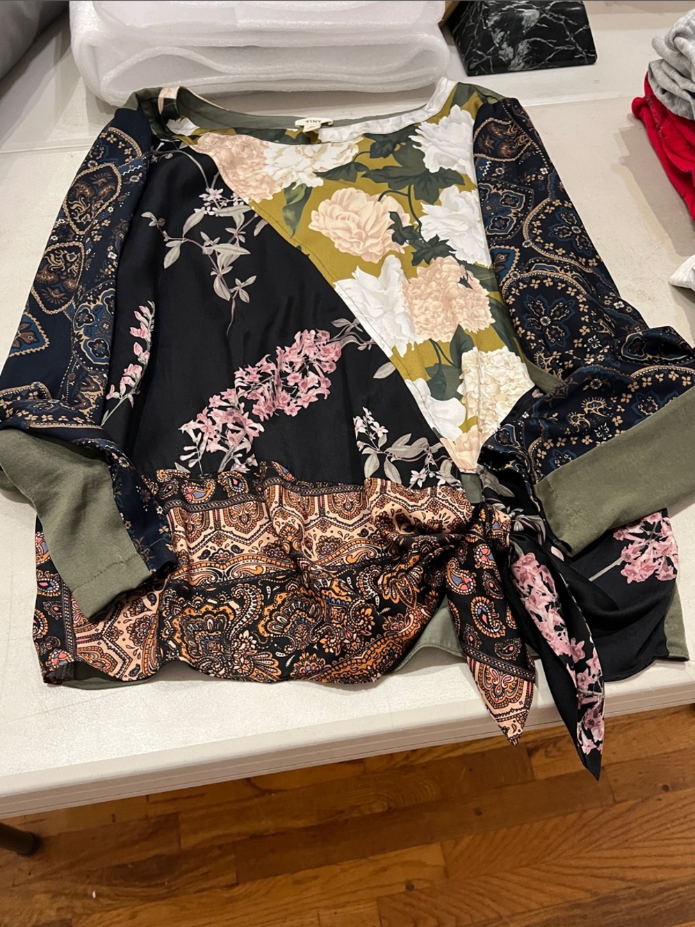 Anthro brand TINY~Mixed Floral & Paisley Patchwork Blouse
